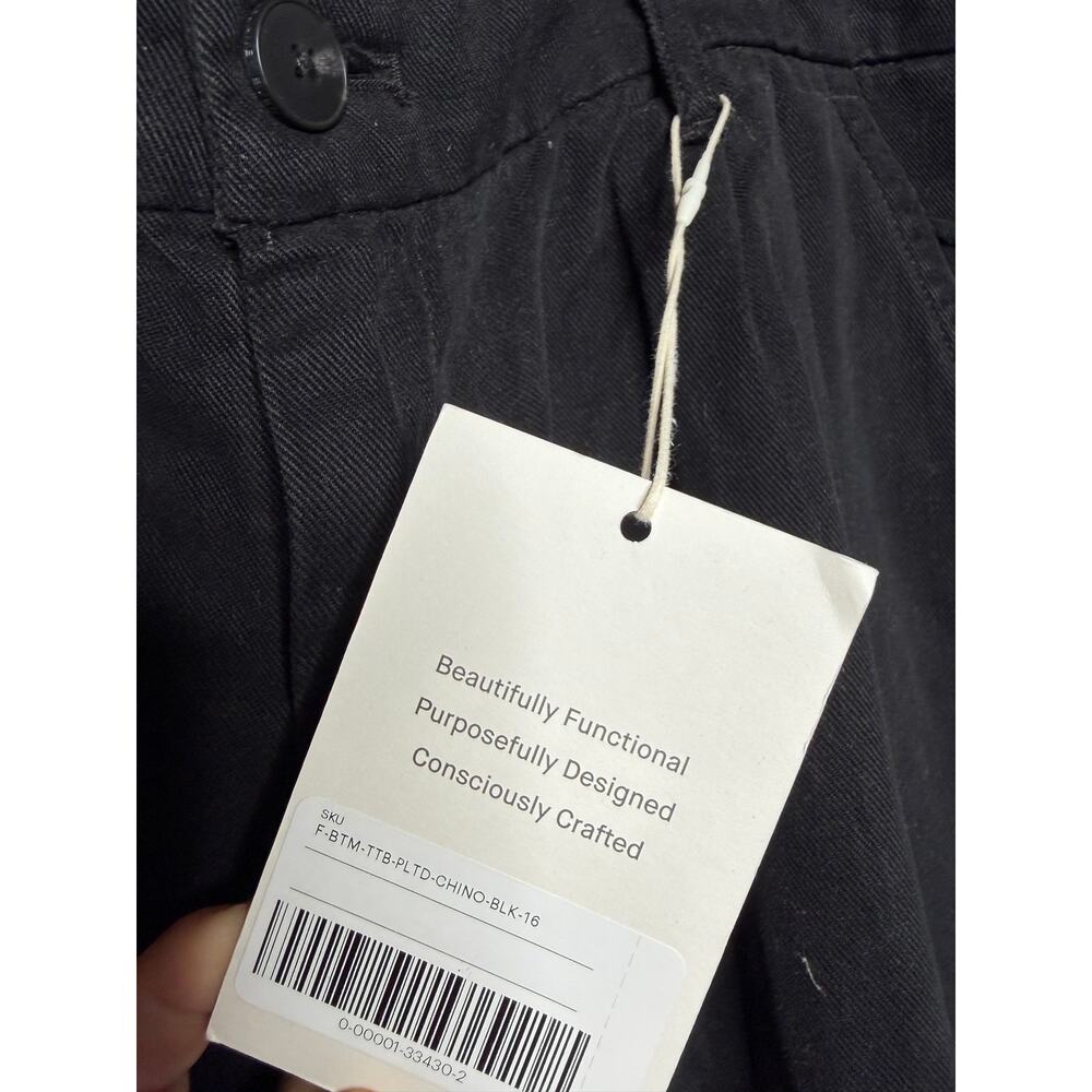 NEW Everlane Womens Pleated Wide Leg Chino Pants Size 16 Black - Picture 2 of 7